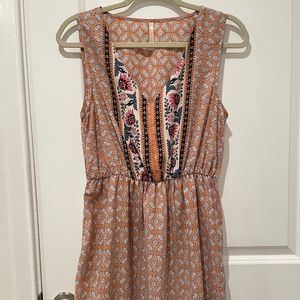 Coral Patterned Sun Dress